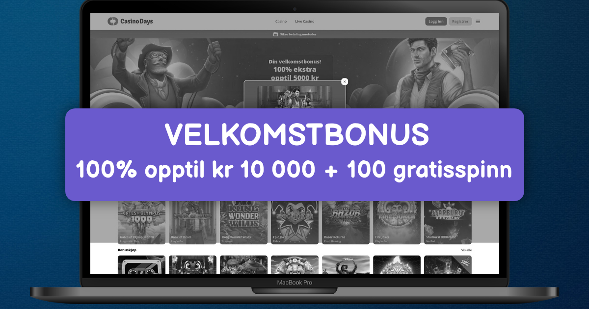 Casino Days - Rask utbetaling spilleautomater i Norge